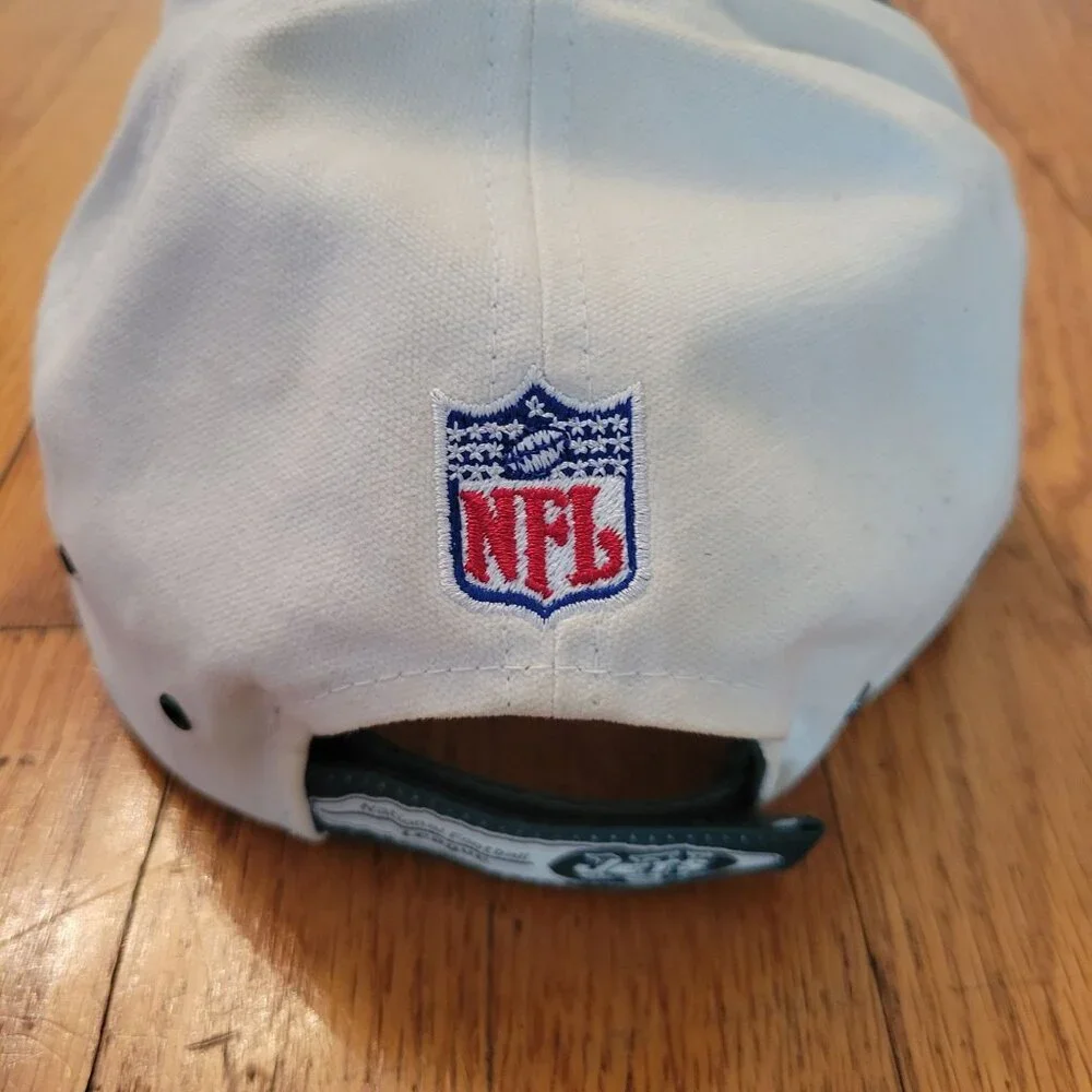 Vintage Reebok NFL Pro Line New York Jets Hat White Green OS Adjustable Football